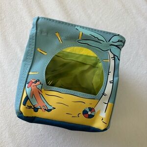 Thirty-One Blue and Yellow Compact Bag with Zipper Closure